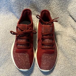 Burgundy Adidas Ortholite Tubular Sneakers